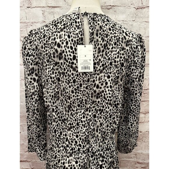 A New Day Womens Midi Dress Leopard Print Black Ivory Rayon Size S NEW - Picture 4 of 5